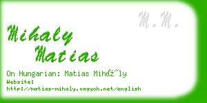 mihaly matias business card